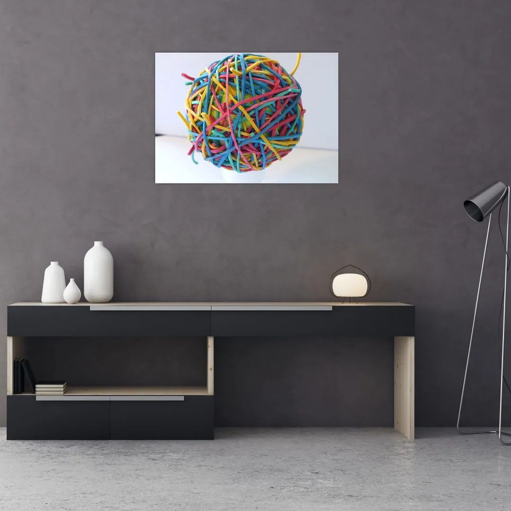 Obraz na szkle - gumki (70x50 cm)