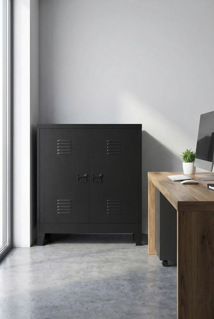 Czarna szafa biurowa B9-A07