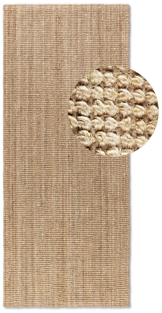 Dywan naturalny jutowy ręcznie tkany Boucle naturalnie złoty 80 cm x 240 cm