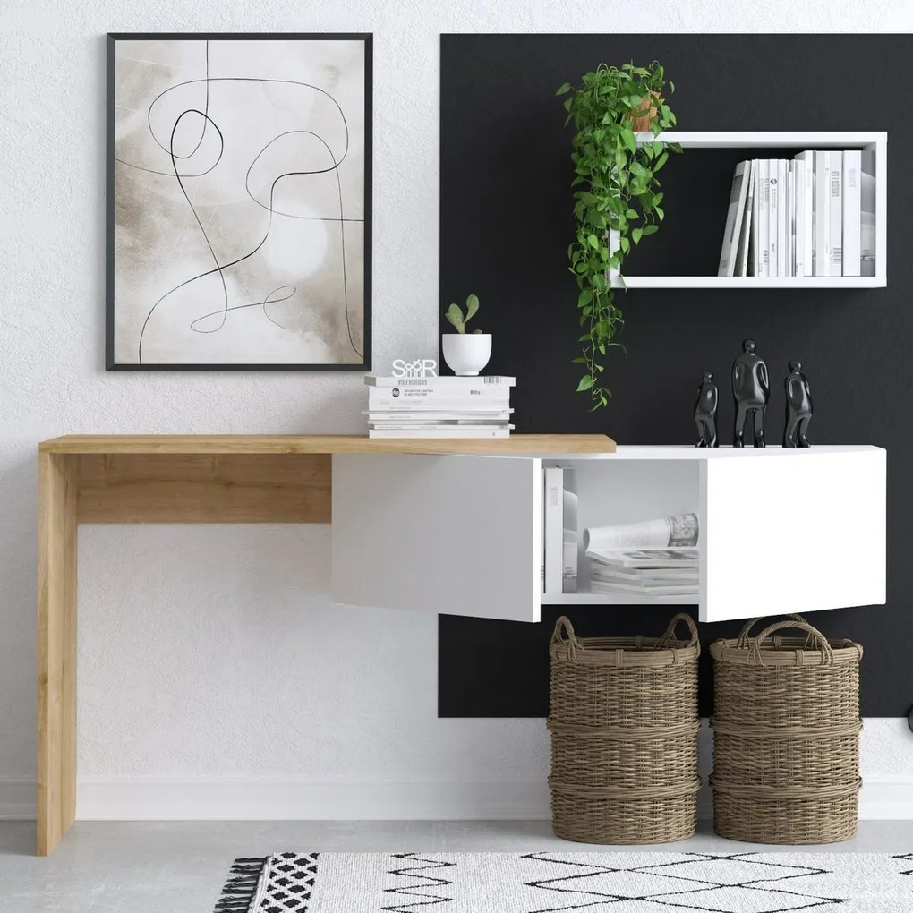 Biurko Tiff White and Oak