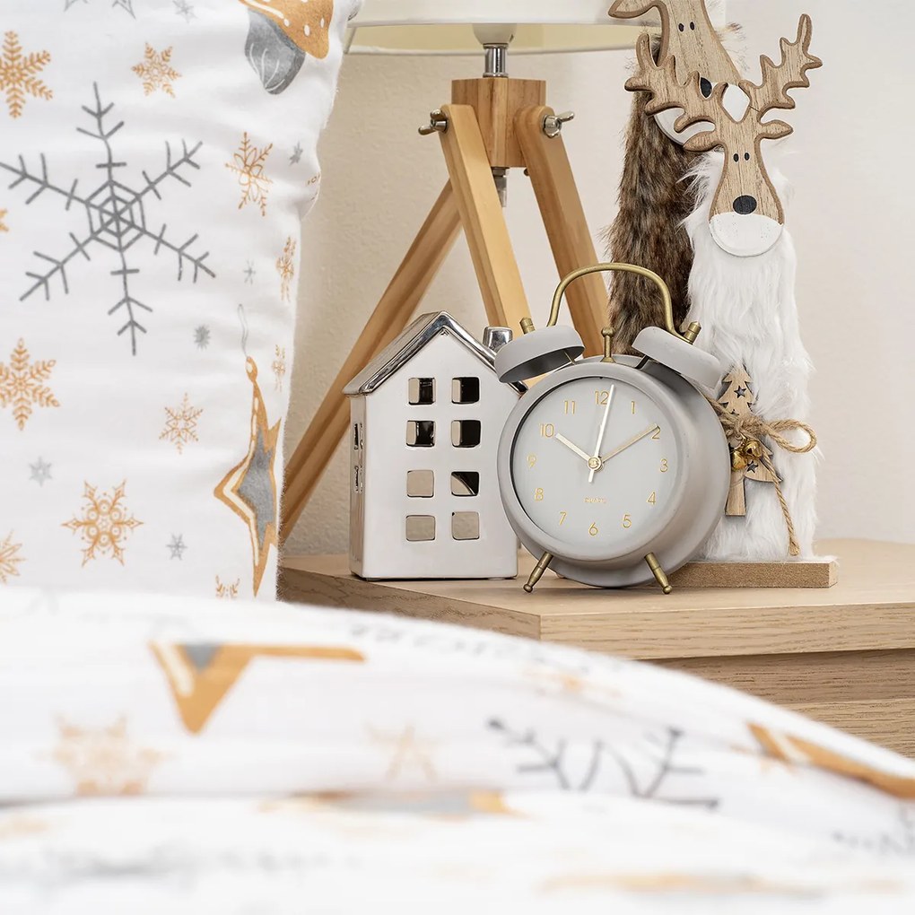 4Home Pościel flanelowa Golden Xmas Night, 140 x 220 cm, 70 x 90 cm