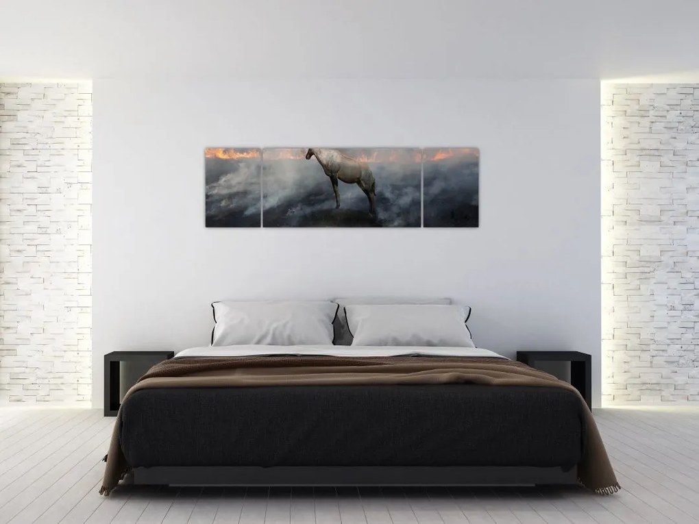 Obraz kozicy w płomieniach (170x50 cm)