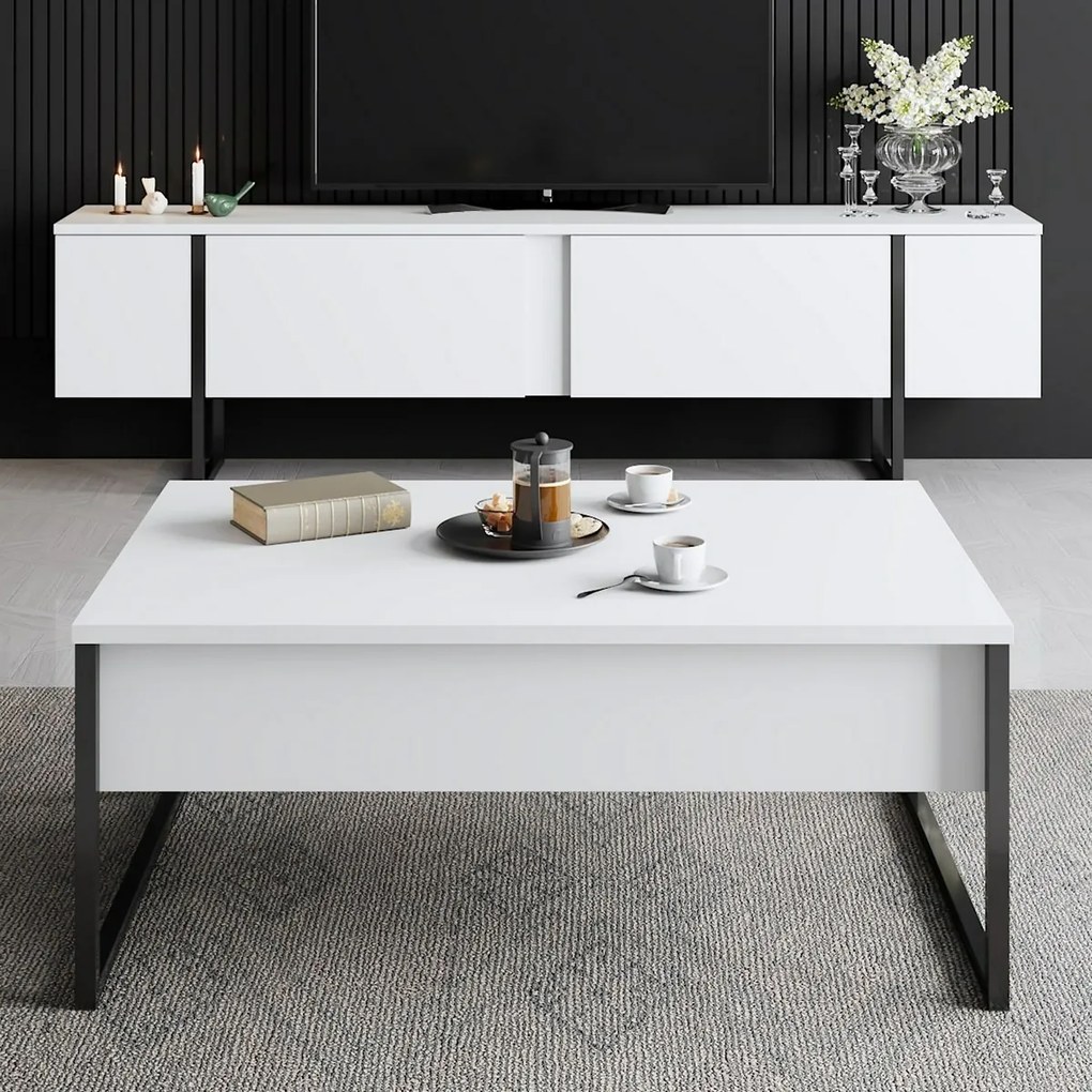 Stolik konferencyjny Luxe White and Black