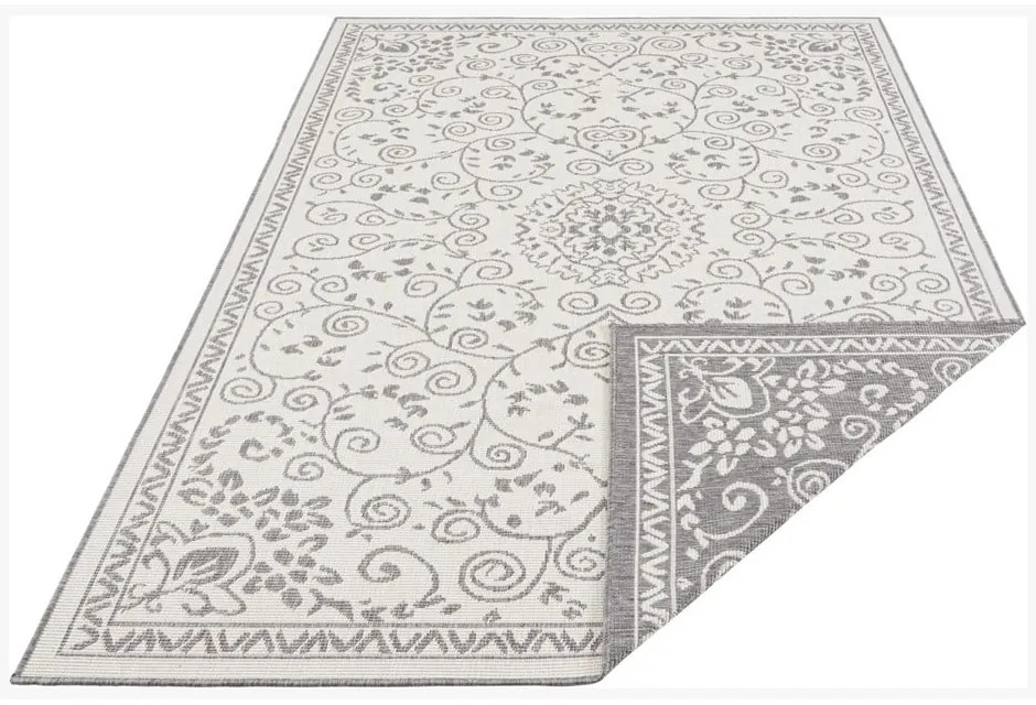 Szaro-kremowy dywan odpowiedni na zewnątrz NORTHRUGS Leyte, 80x150 cm