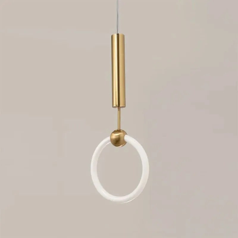 LAMPA WISZĄCA LED LHJ059-1CP Złota Szczotkowana
