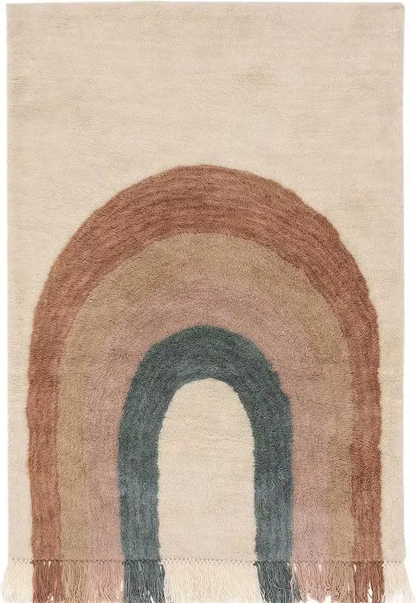 Kolorowy dywan dla dzieci z motywem tęczy Rainbow