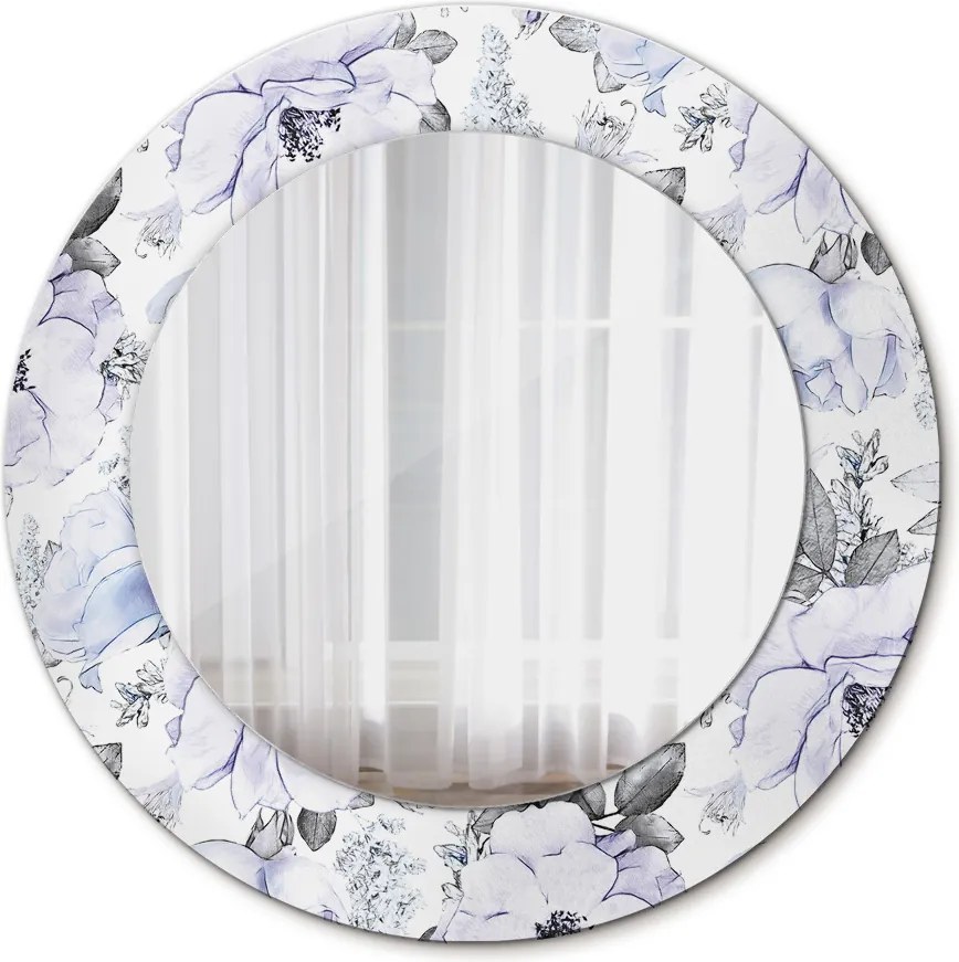 Lustro dekoracyjne okrągłe Niebieskie róże