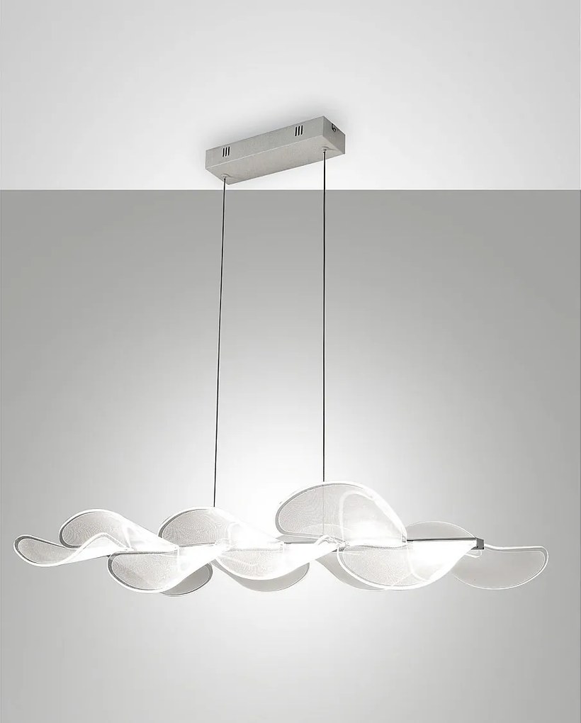 Lampa wisząca LED Sylvie 40 W, 5400 lm, 3000 K, biała, metalowa i metakrylanowa, ściemnialna z funkcją fazowania, klasa I