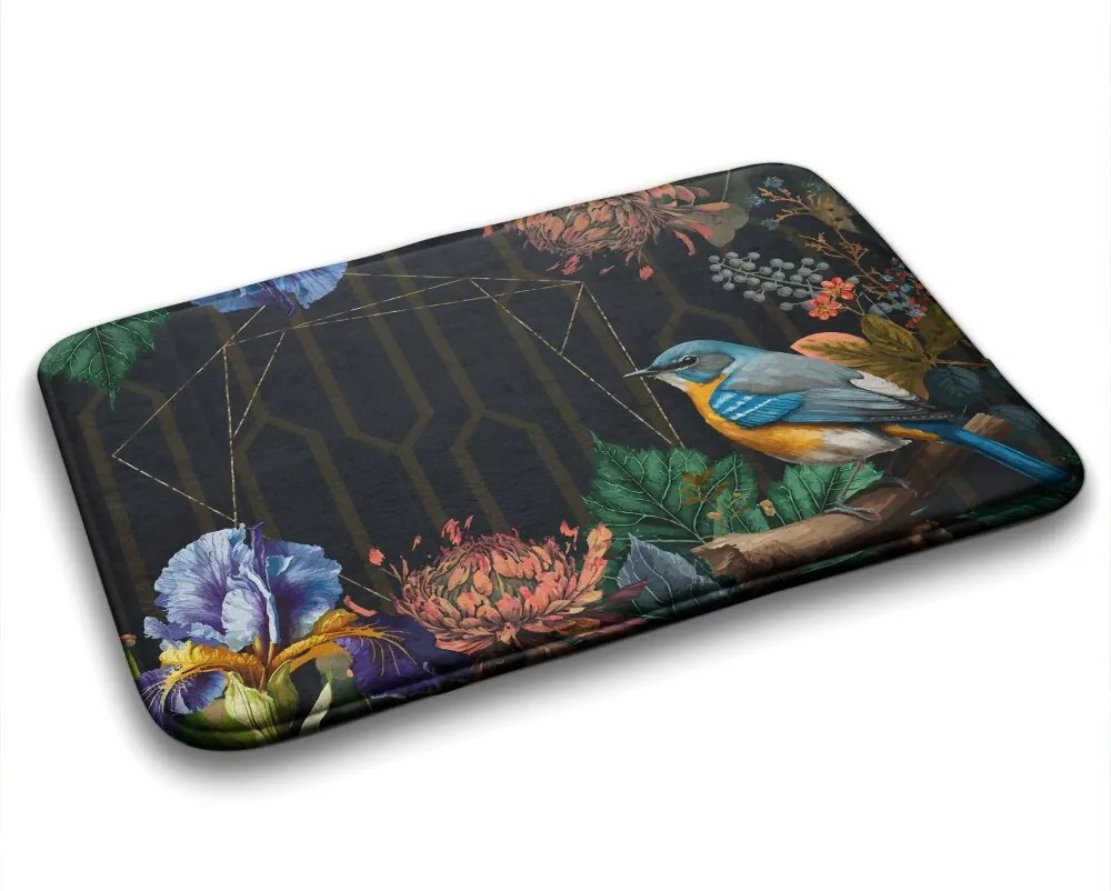 Dywanik do łazienki Dywanik do łazienki Ptak Kwiaty