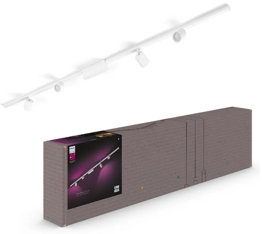 Philips-ZESTAW 4xLED RGB Ściemnialne oświetlenie do systemu szynowego Hue LED RGB/20,8W/230V