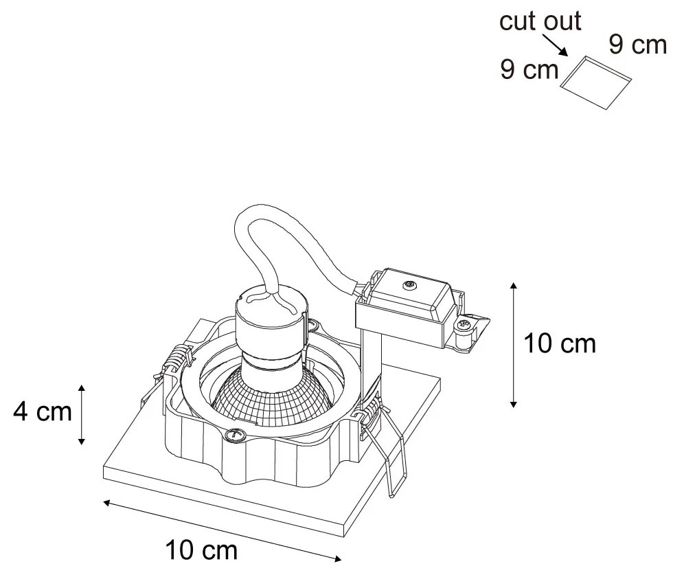 Zestaw 6 nowoczesnych reflektorów wpuszczanych w kolorze beżowym GU10 50 mm, obrotowych i odchylanych - Qure