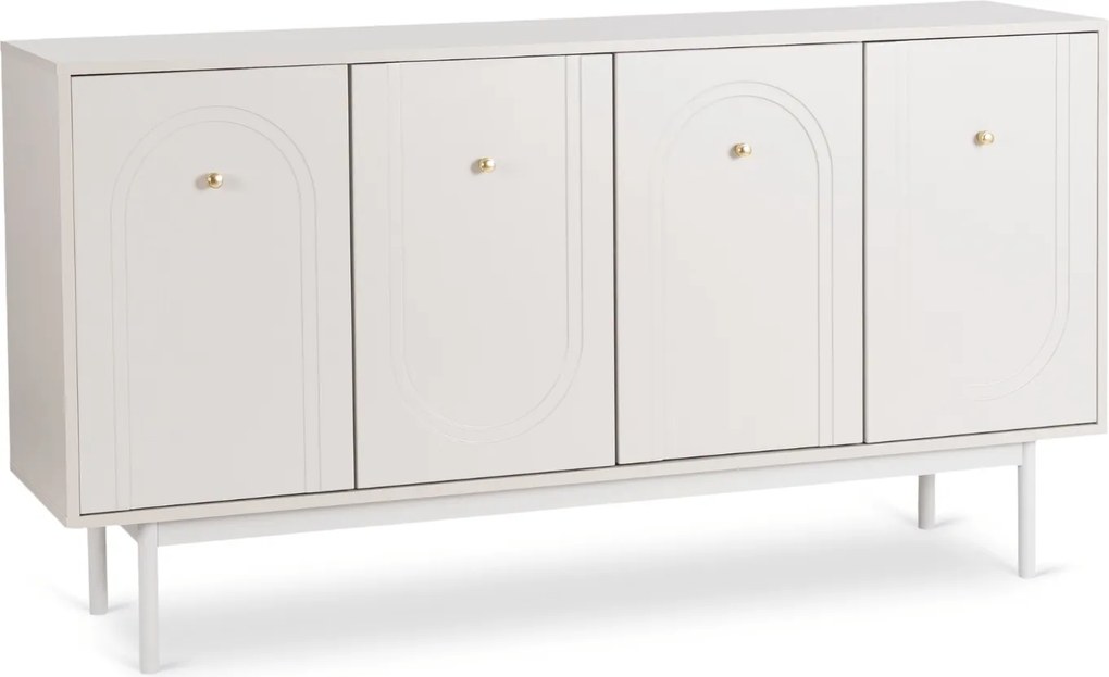 Czterodrzwiowa komoda glamour Marlen 155 cm, kolor kaszmir