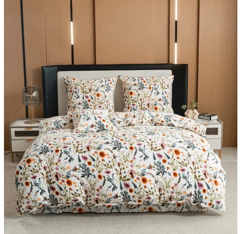 PrzytulneMieszkanie.pl PrzytulneMieszkanie.pl Pościel z mikropluszu HERBALIS kremowa Rozmiar pościeli: 70 x 90 cm | 140 x 220 cm