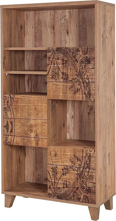 Tradycyjny regał na książki – 80 cm x 155 cm x 36 cm – Sosna atlantycka – Płyta wiórowa pokryta melaminą