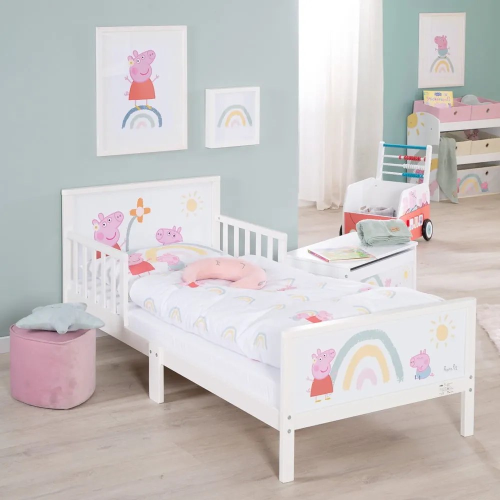 Białe łóżko dziecięce 70x140 cm Peppa Pig – Roba