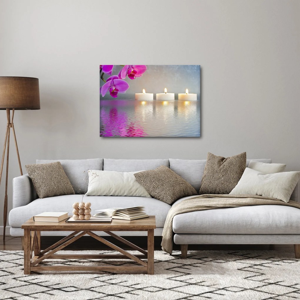 Obraz świec na wodzie (70x50 cm)