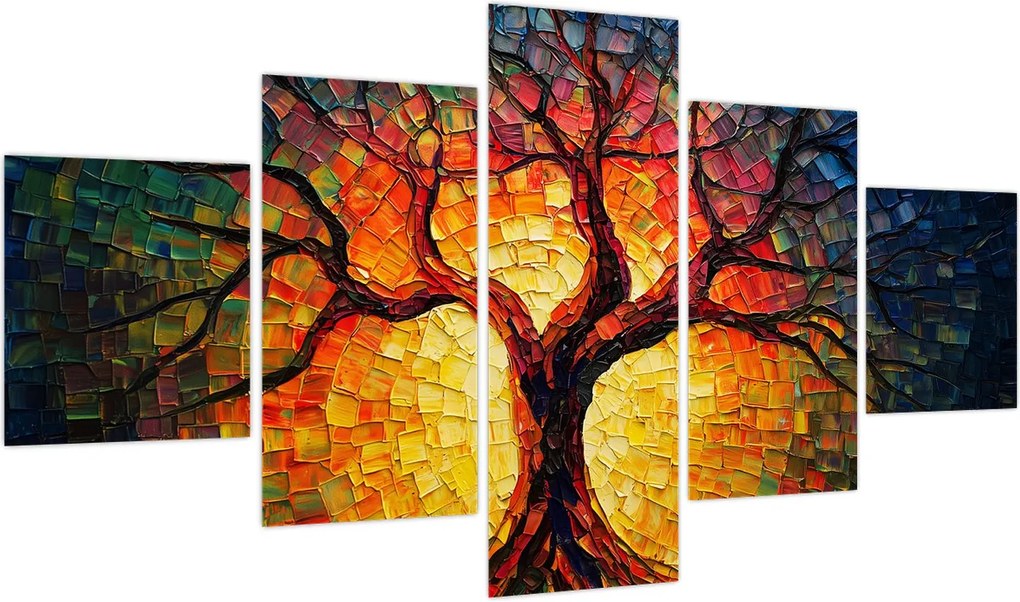 Obraz - Drzewo życia w mozaice (125x70 cm)