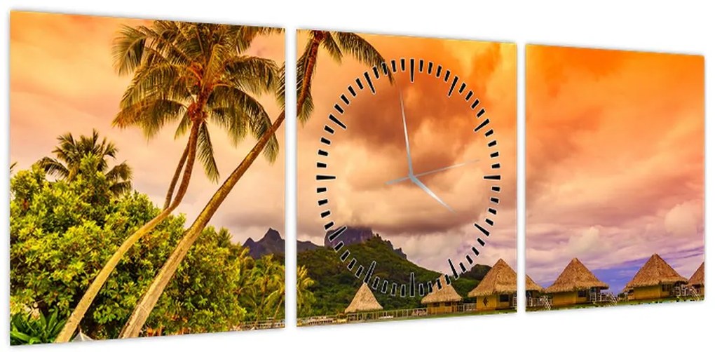 Obraz - Bora Bora Island (z zegarem) (90x30 cm)