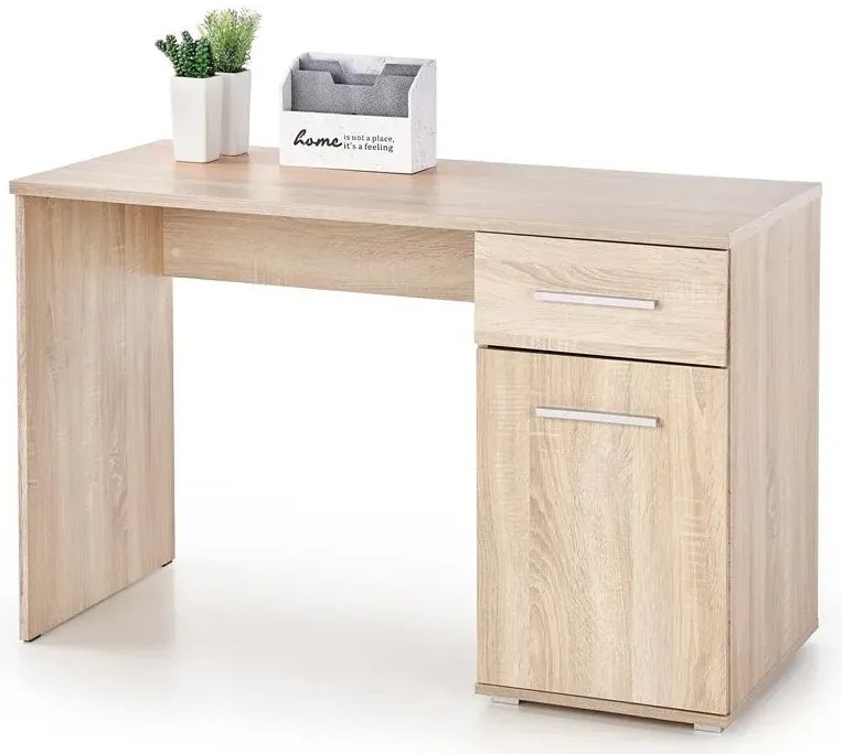 Skandynawskie biurko z szufladą i szafką dąb sonoma 120 cm K9-R81