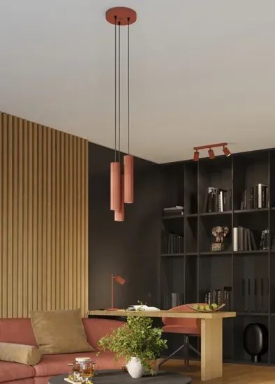 Loftowa wisząca lampa w kolorze ochra - D299-Melson