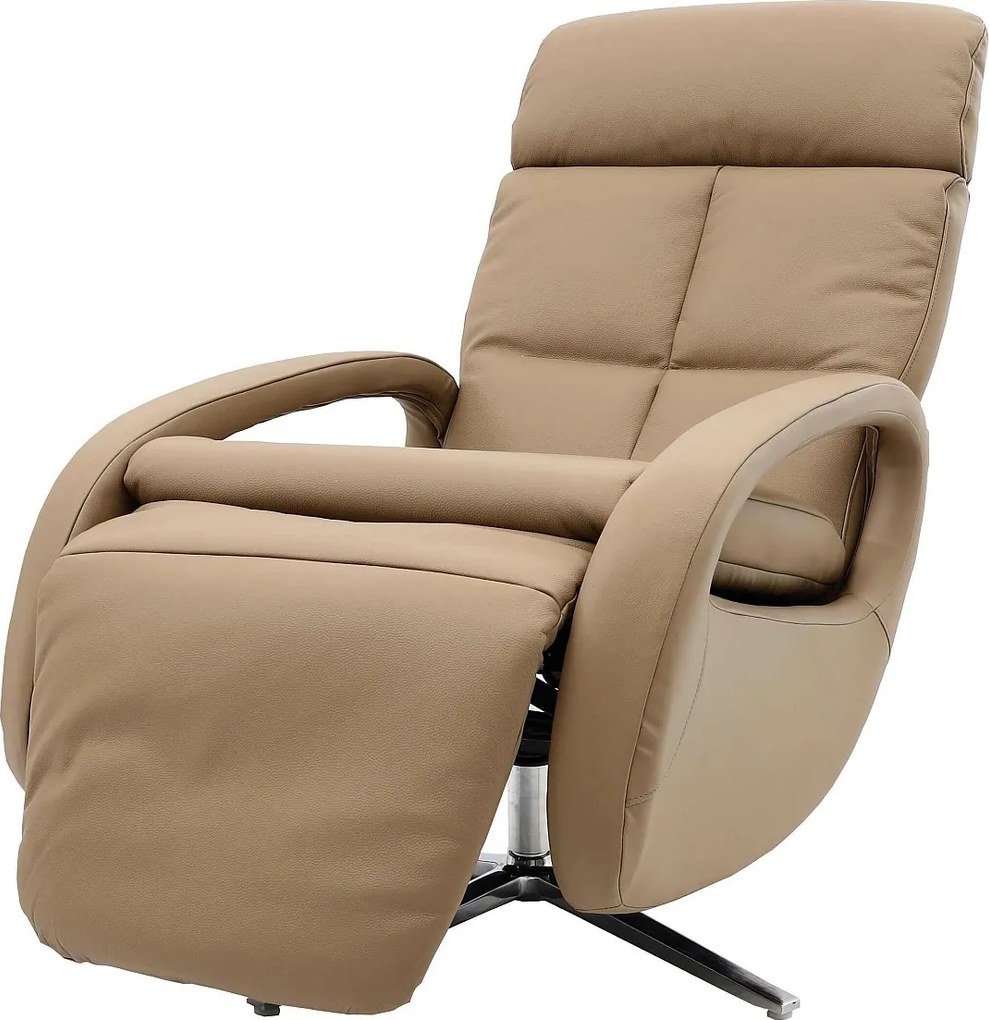 Obrotowa leżanka MCW-L11, pełna skóra, taupe