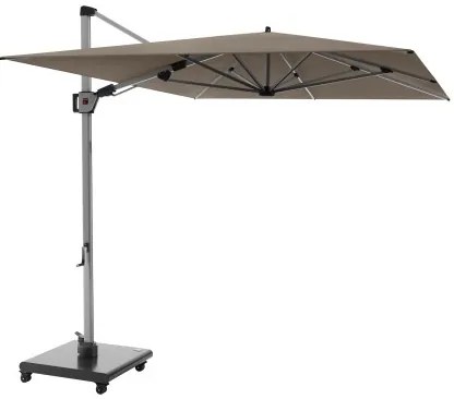 KNIRPS 320 x 320 cm - luksusowy wahadłowy parasol ogrodowy z drążkiem bocznym : Kolor parasola Knirps - Brązowy