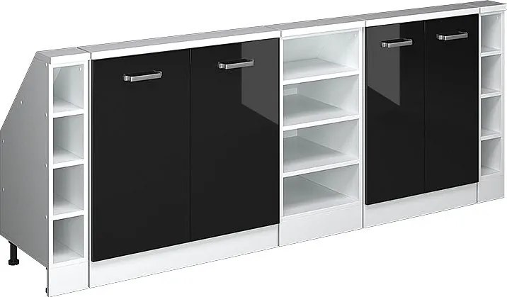 Szafka kuchenna na dach skośny czarny wysoki połysk 215x46x81.6 r-line