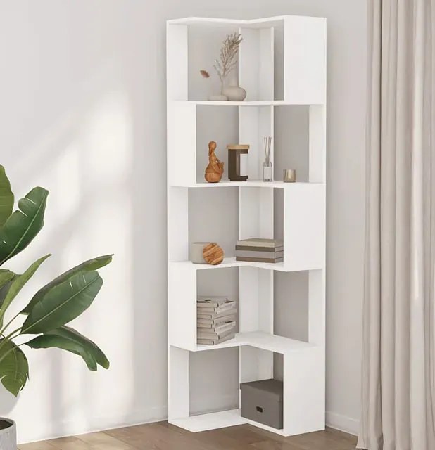 Narożny Minimalistyczny Biały Regał Z4-L13