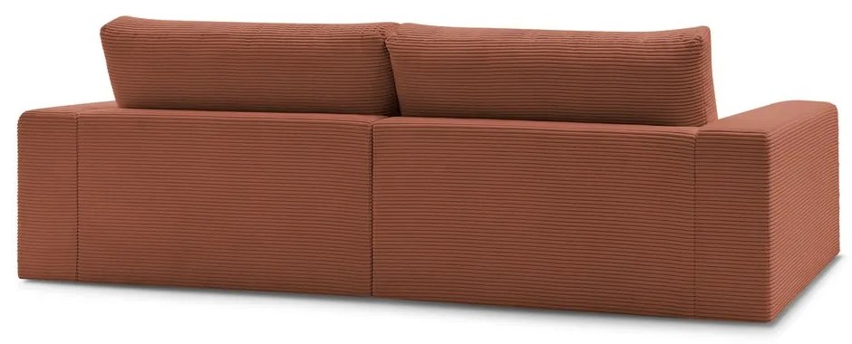 Sztruksowa sofa w kolorze terakoty 274 cm Leonard – Bobochic Paris