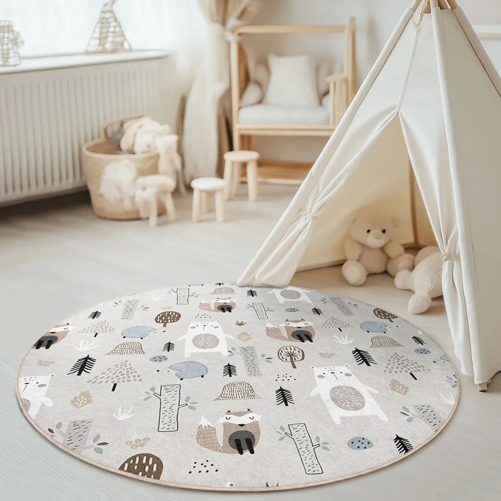 Dywan dziecięcy odpowiedni do prania ø100 cm Forest Friends – Mila Home