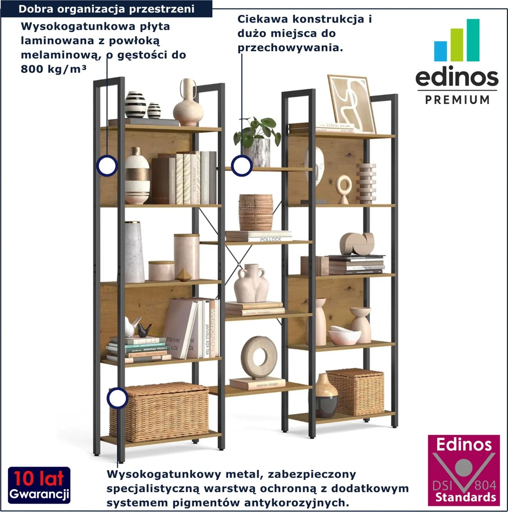 Duży industrialny regał dąb artisan C0-W71