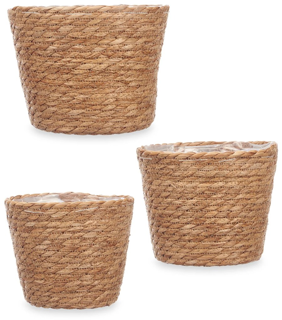Osłonki na doniczki plecione RUSTIC, 3 sztuki