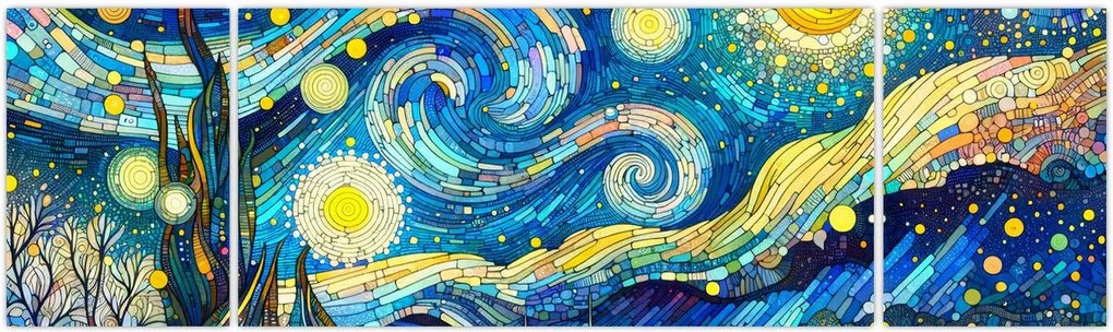 Obraz – Mozaika gwiaździstej nocy (170x50 cm)