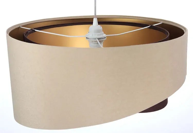 Beżowo-złota lampa wisząca nad stół - 17X EX977 Z7-E19