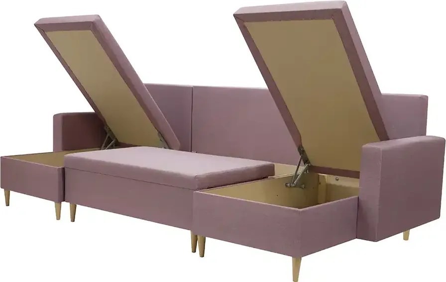 Narożnik U z funkcją spania KEN Jasny szary