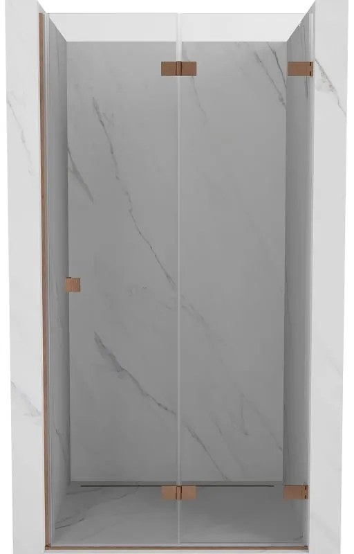 Mexen Lunar-F drzwi prysznicowe składane prawe 55 cm, transparent, miedź szczotkowana - 836-055-000-65-00-P
