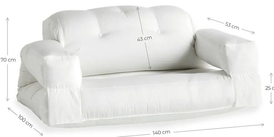 Biała sofa rozkładana odpowiednia na zewnątrz Karup Design OUT™ Hippo White