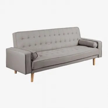 Sofa Rozkładana 3-osobowa Z Lnu Brion Len Betonowa Szarość - Sklum