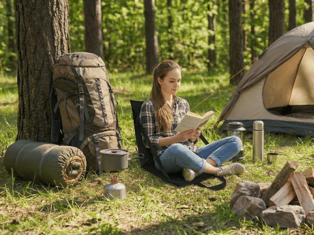 Turystyczne składane krzesło VENTO 38 cm, czarne