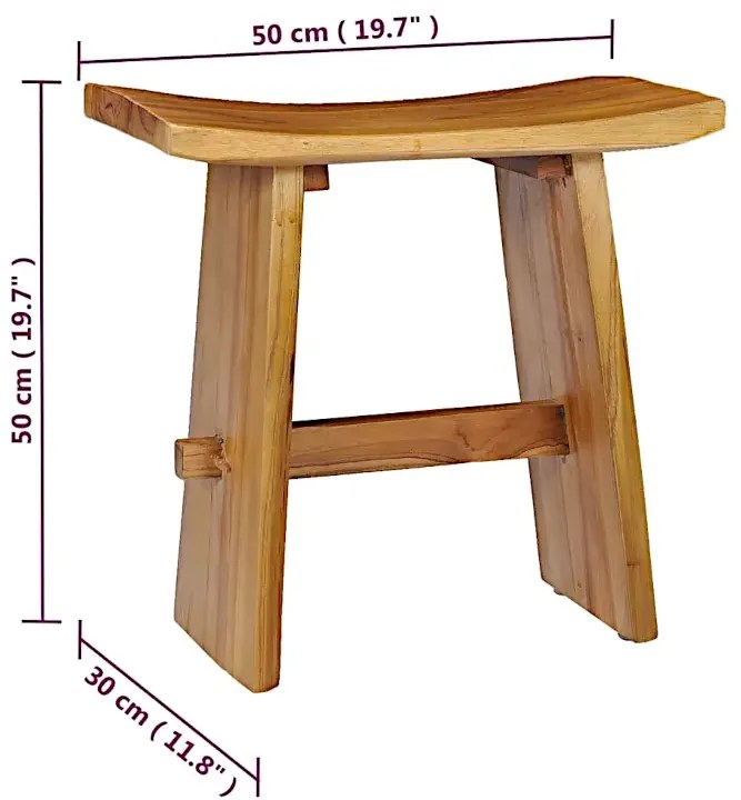 Stołek z litego drewna tekowego B2-N93