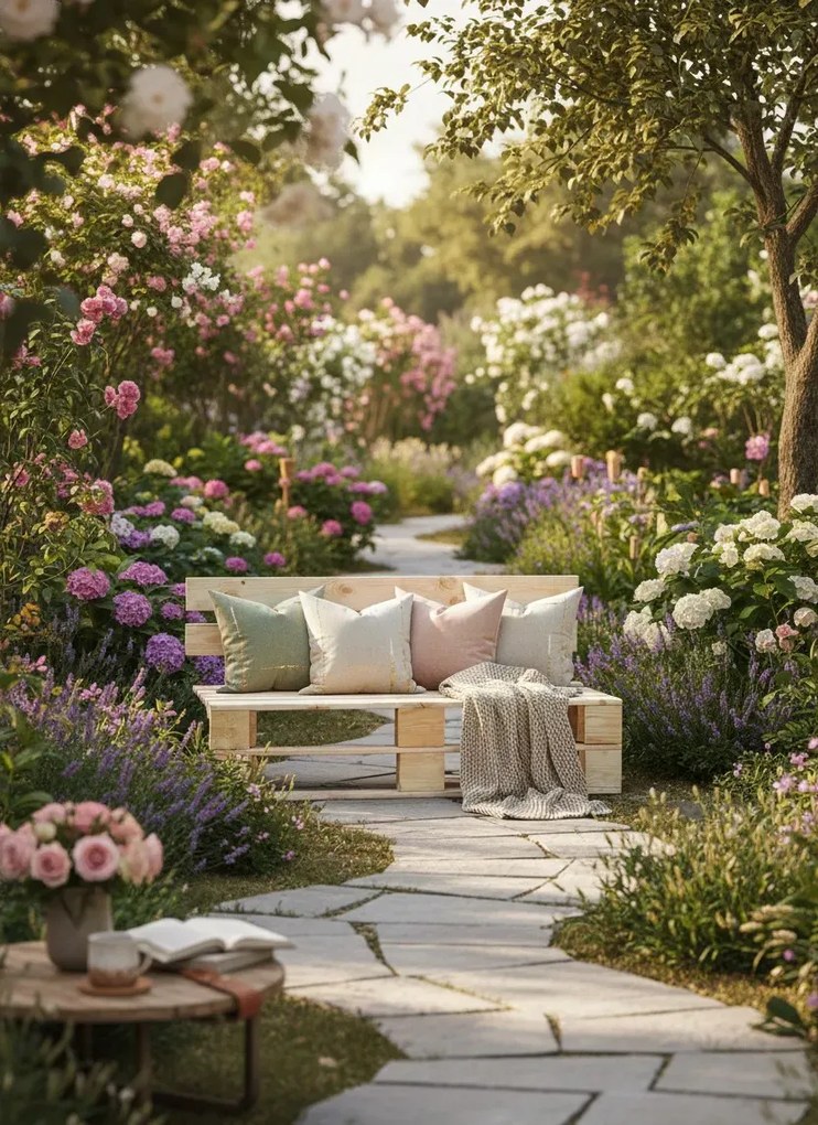 Ławka ogrodowa z palet H9-P53