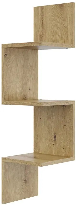 Minimalistyczna narożna półka ścienna dąb artisan - Flora 3X