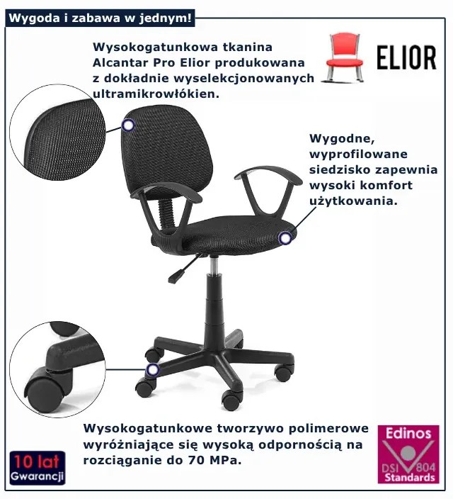 Czarny klasyczny fotel obrotowy H2-T32