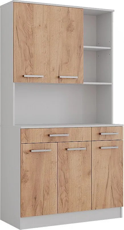 Bufet kuchenny biały/złoty dąb 100.1x46x188.5 raul