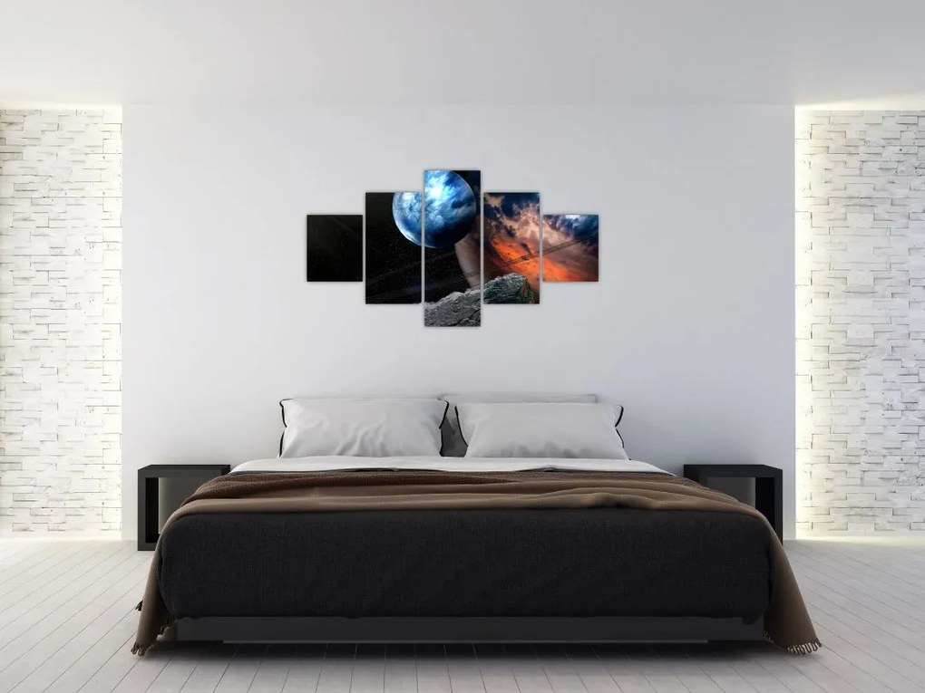 Obraz planety w kosmosie (125x70 cm)