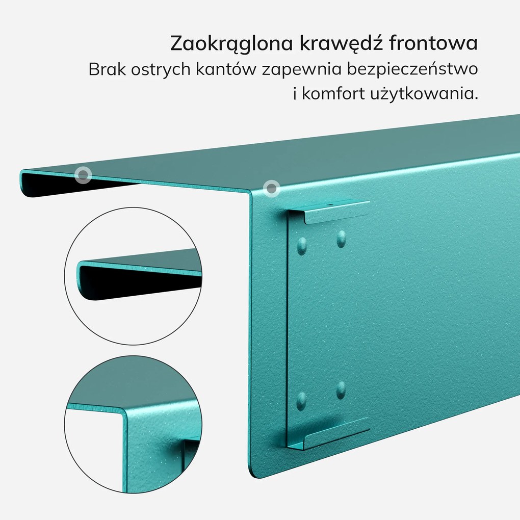Półka wisząca metalowa morska, 400 mm: JOANNE Modern