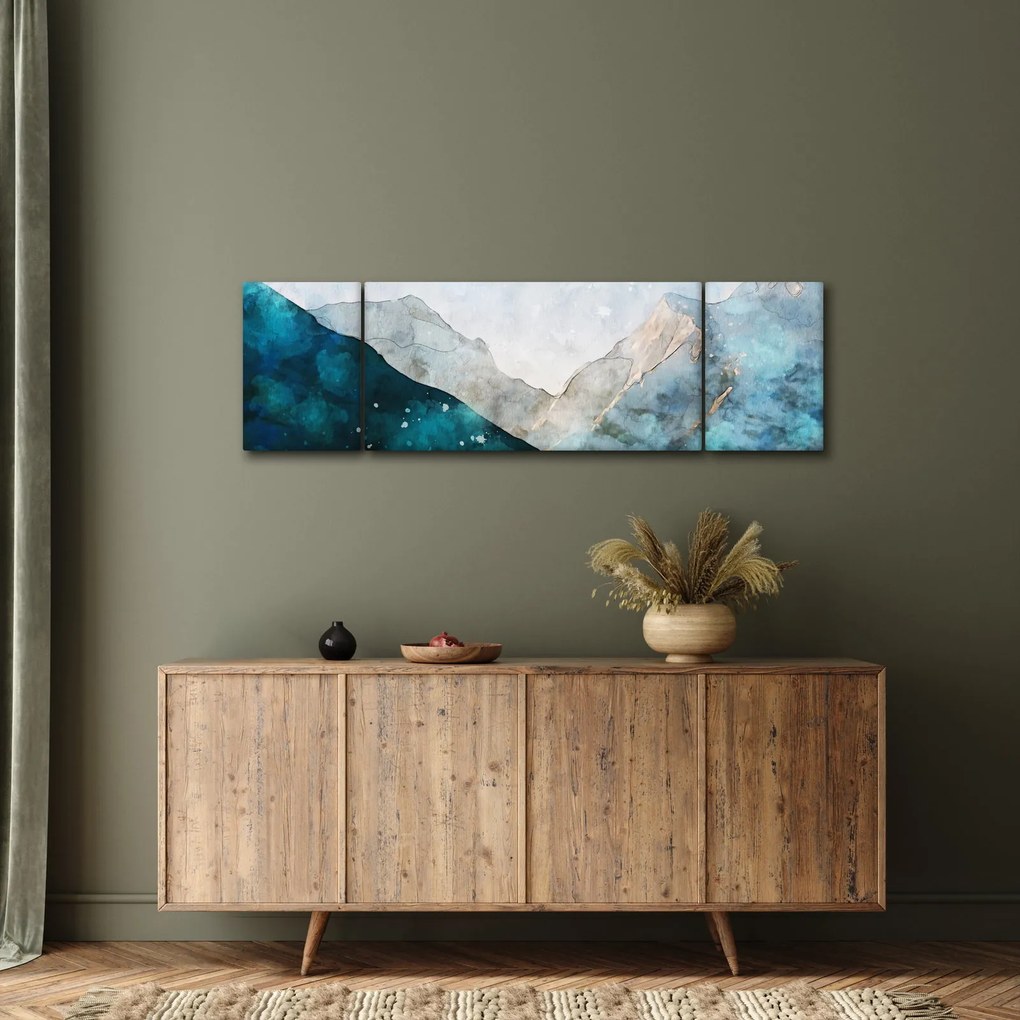 Obraz - Rysunek gór (170x50 cm)