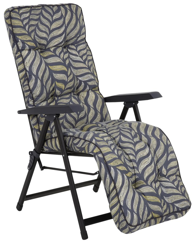 Fotel ogrodowy z podnóżkiem Lena Plus Black Edition G050-06PB PATIO
