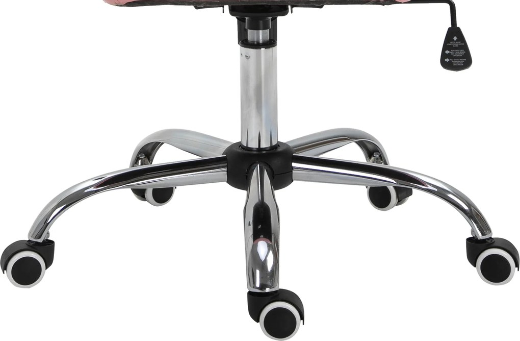 HOMCOM Ergonomiczne krzesło biurowe wyściełane różowe oparcie regulowane PU 59x60x95–105 cm | Aosom PL