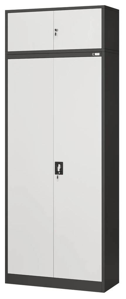 Nadstawka na szafę antracytowo-biała, 900x380x400 mm: EWA